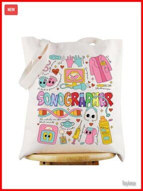 Canvas Tote Bag Sonographer Gift Ultrasound Tech Shoulder Bag
